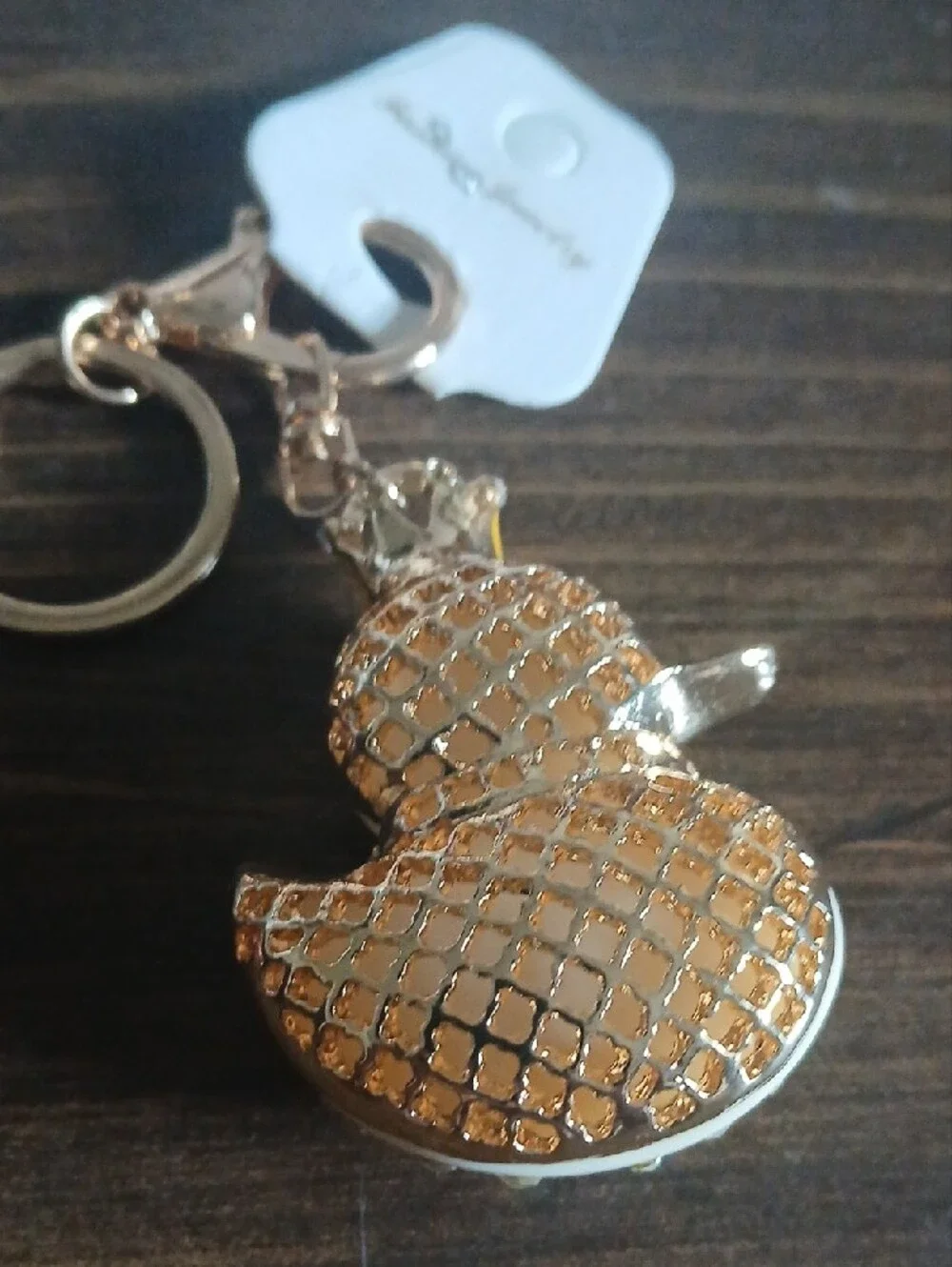 Crystal-Embellished Duck Keychain with Crown,Bag Charm